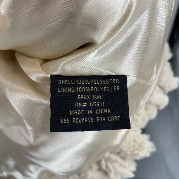 Damselle New York Faux Fur Jacket beige Sz M - Picture 6 of 7